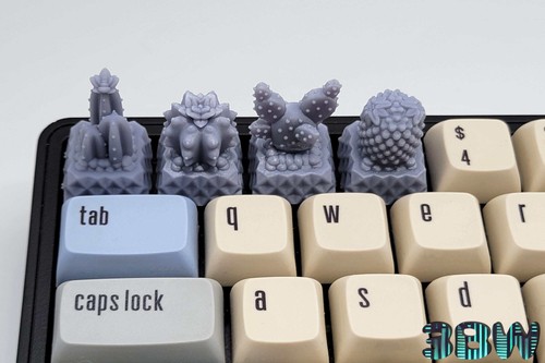 Cactus Keycap Set | Unpainted Resin Artisan Caps | Cherry MX | Succulents - Picture 2 of 10