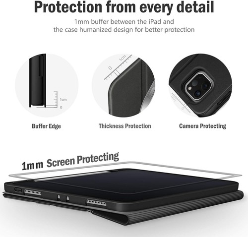 Etui na iPada 11 Pro z czarnej sztucznej skóry z uchwytem na długopis - Zdjęcie 9 z 9