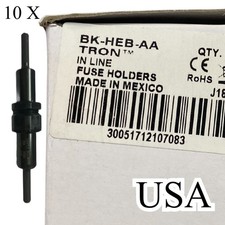 Lot of 10 Brand New Eaton Bussmann HEB-AA Inline Fuse Holders 600V 30A