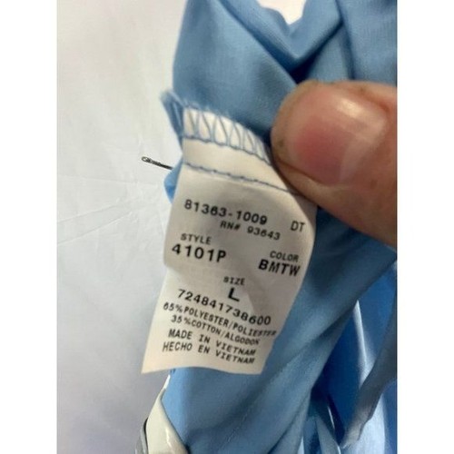 cherokee pant scrub elastic tie waist pockets polyester blend blue large READ - Picture 9 of 9