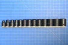 Williams 13 Pc 7-19mm 38 Drive 6-point Metric Shallow Socket Set On Rail