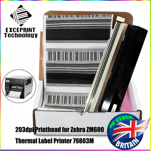 Cabezal de impresión 79803M para etiqueta térmica Zebra ZM600 203 ppp nuevos cabezales de impresión - Imagen 1 de 10