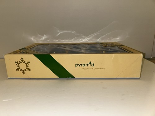 15 Vintage Pyramid Shiny Blue Glass Christmas Tree Ball Ornaments in Box 2.5” - Picture 12 of 13