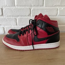 Nike Air Jordan 1 Mid Reverse Bred Gym Red Black Mens Shoes Sneakers Sz 11.5