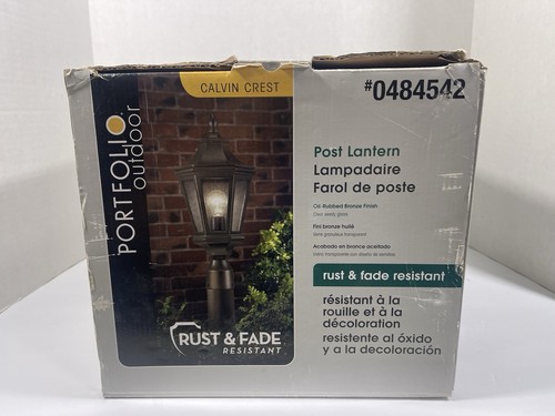 Portfolio Outdoor Post Lantern Calvin Crest NIB - Picture 5 of 6
