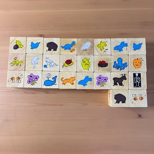 Pottery Barn Baby Alphabet Blocks 26pc Wood Blocks Set Letters Pictures Complete - Picture 4 of 13