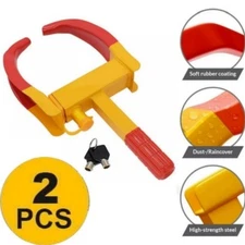 2PC Heavy Duty Trailer Lock Wheel Clamp Universal Security Tire Lock Anti Theft