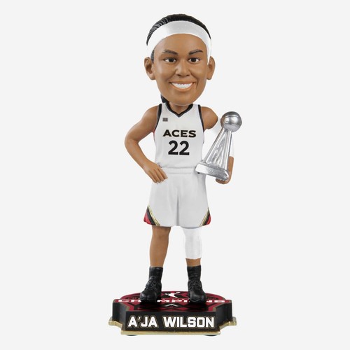 2 A’ja Wilson & Plum Las Vegas Aces WNBA Champions Trophy Bobblehead jersey AJA - Picture 4 of 16