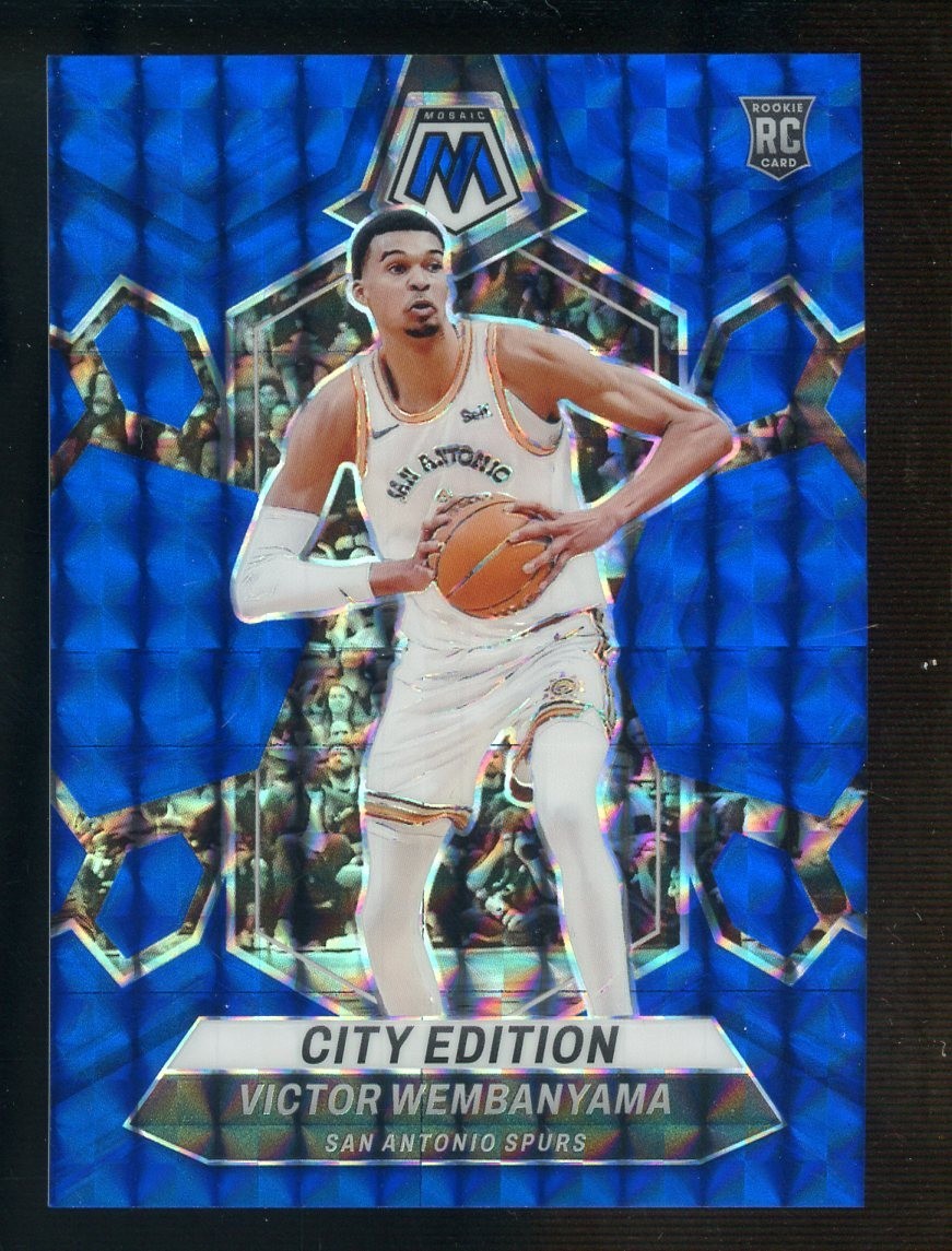 2023-24 Mosaic City Edition Blue Mosaic #282 Victor Wembanyama RC Rookie /199