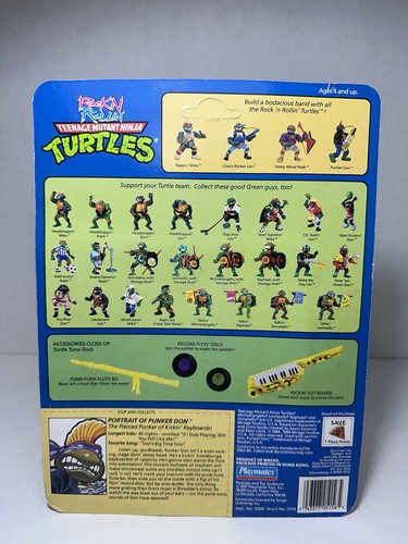 1991 ORIGINALE TMNT Donatello Teenage Mutant Ninja Turtles Punker Don Rock N Roll - Foto 4 di 6