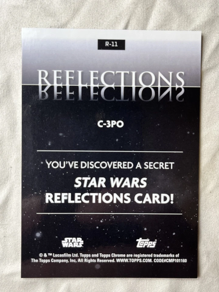 2025 Topps Chrome Star Wars Reflections SSP #R11 C-3PO Anthony Daniels - Image 4 of 4