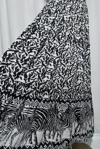 Anthropologie Me 2 Magic Maxi Dress XL Flare Boho Sequin Black White Safari - Picture 6 of 14