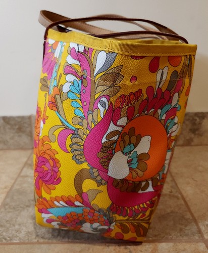 Kate Spade | Sydney Paisley Yellow Pink Blue Canvas Double Handle Large Tote Bag - Bild 5 von 15