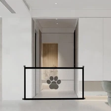 2Pack Small Pet Dog Baby Safety Gate White Mesh Fence Guard Indoor Home 70"x30"