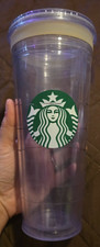 STARBUCKS Venti Clear Double Wall Acrylic Cold Cup 24oz DAMAGED NO STRAW