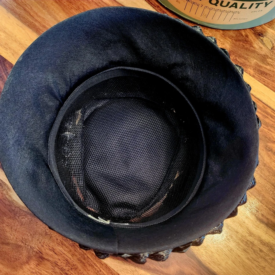 Lote de 5 sombreros/cajas vintage para mujer, red para cabello fascinador, terciopelo, fieltro llama, lana Foto 3 de 4