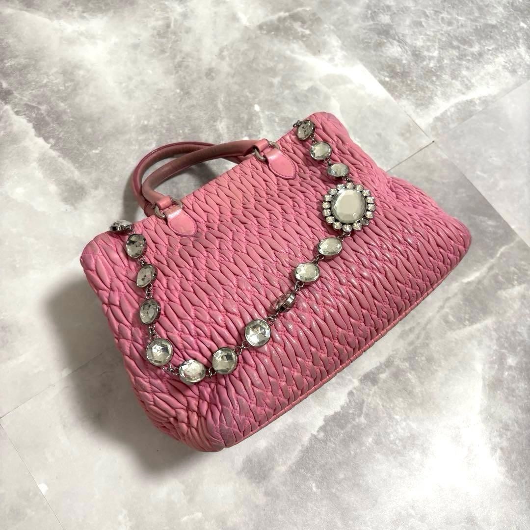 Extremely Rare Miu Miu Matelass Nappa Crystal Han… - image 7