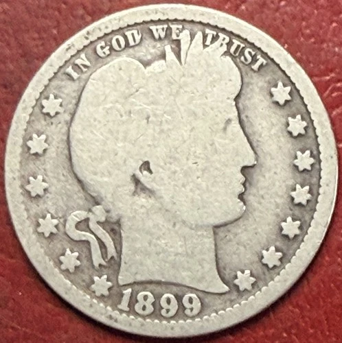 1899 Barber Quarter. Free Shipping