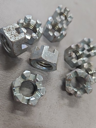 7/16-14 Ranurado/Tuercas de Castillo Rosca Gruesa 7/16x14 Zinc Chapado (10) - Imagen 2 de 2