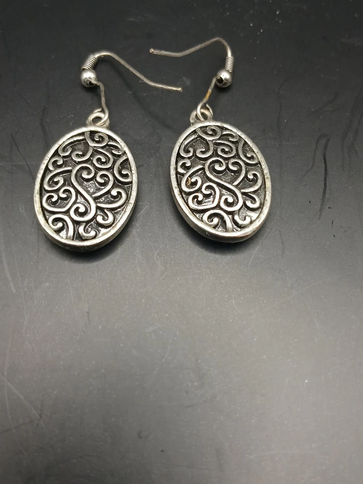 Pendientes colgantes crucifijo cruz peltre religiosos Foto 2 de 4