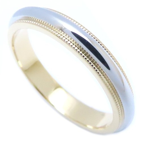 MINT! TIFFANY&Co. Milgrain 18K Yellow Gold Platinum950 ring Size 8.5 /293534 - 第 1/7 張圖片