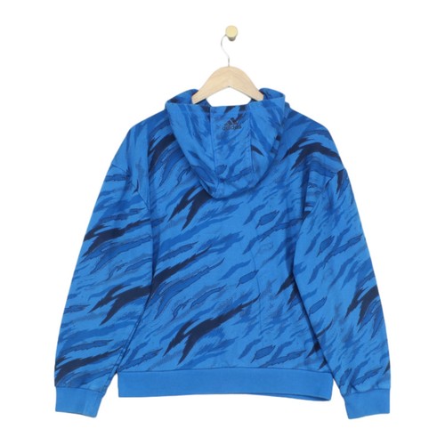 Adidas Patterned Hoodie Lightweight Blue Sweatshirt Boys Size XL - Picture 2 of 14