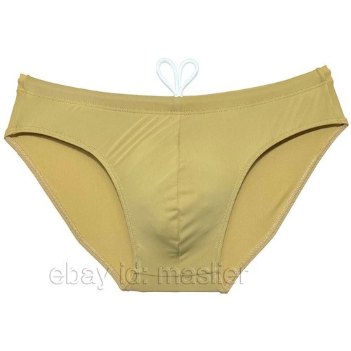 Mens Vintage Swim Briefs Drawstring Draws Swimwear Ice Silk Lined Retro Swimsuit - Picture 37 of 56