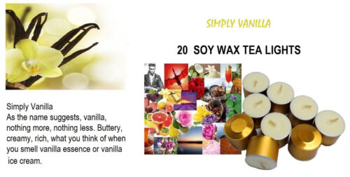 20 X 6 hour approx fragranced 464 Soy Wax Tea-Light Candles Tealight - Picture 86 of 103