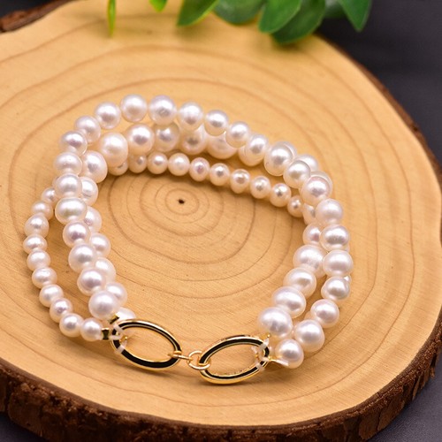 Natural Pearl Bracelet Bangle Jewelry Accessory Women Girls Statement Party Gift - Picture 17 of 18