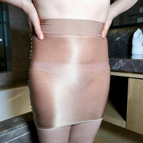 Damen transparent durchsichtig Micro Rock Minikleid Strumpfhose figurbetont glänzend Nachthemd - Bild 11 von 16