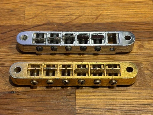 70s Gibson Nashville Gold Bridge / ES-335TD Chrome Bridge Set
