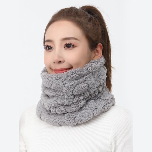 Sciarpa donna collo pelliccia sintetica sciarpe avvolgenti peluche donna inverno caldo sciarpe caldo - Foto 5 di 18