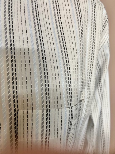 MEN'S ZANELLA STRIPED BUTTON-DOWN SHIRT-SIZE: LARGE BCK - Picture 3 of 4