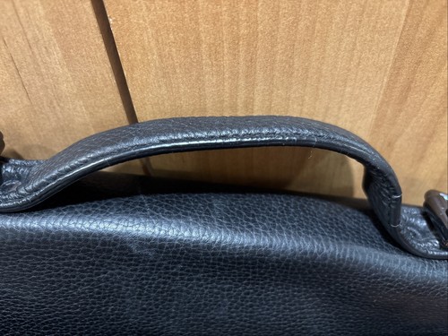 John Varvatos Large Black Leather Laptop / Messenger Bag Stars - Picture 4 of 9