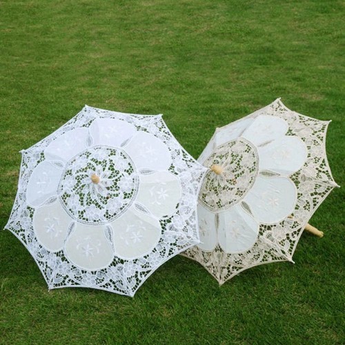 26/43cm Länge Spitze Sonnenschirm Regenschirm Dame Kinder Sonnenschirm