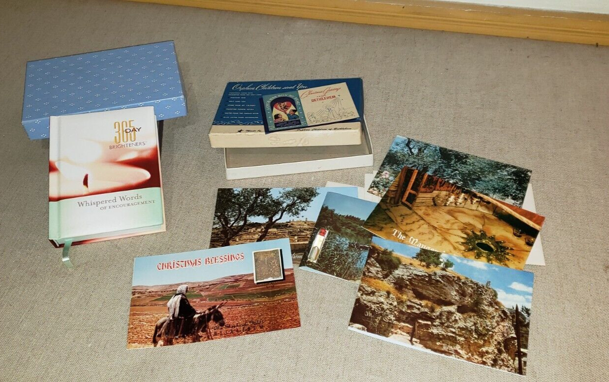 VINTAGE RELIGIOUS ITEMS LOT POPE PAUL ALTAR MANUAL HOLY LAND COLLECTIBLES & MORE