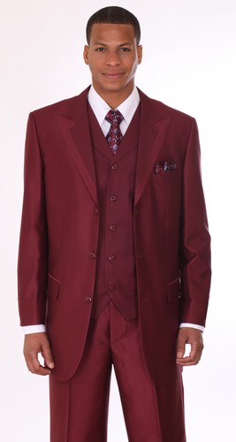 Men's super wool feel Jacket with Fancy Vest 3 button,Pants by Milano Moda 5907V - Picture 11 of 11