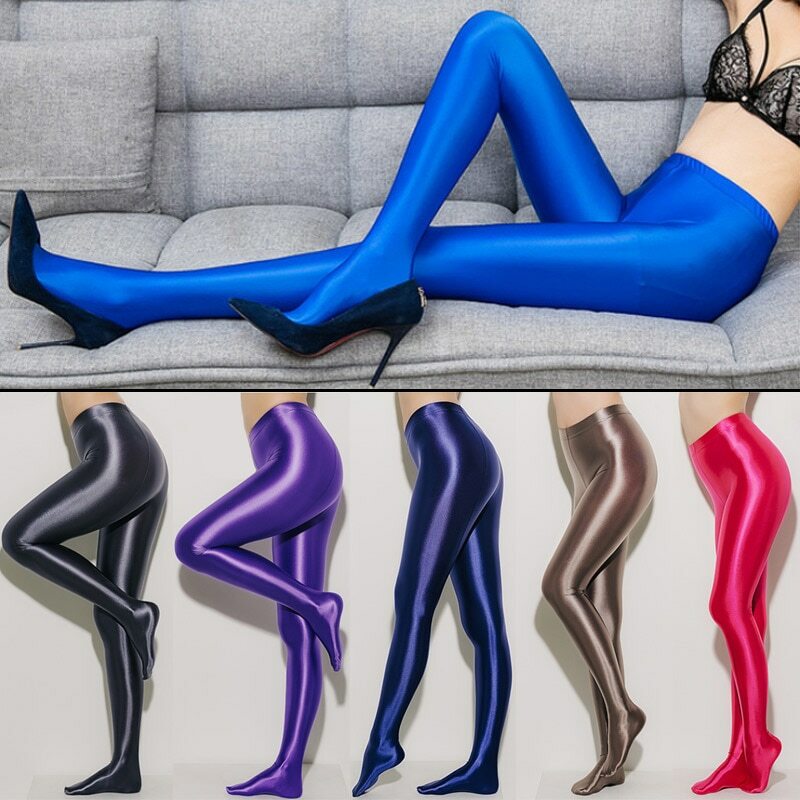 LEOHEX Nylon Glitter Sexy Stockings Satin Glossy Opaque Pantyhose Shiny  Women's – IBBY