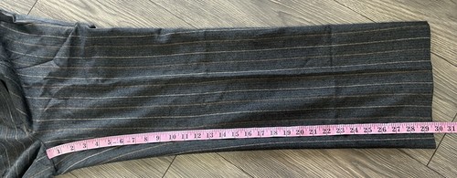 Talbots Stretch Wollmischung gestreift grau braun Reißverschluss & Haken gefütterte Hose Größe 6 - Bild 6 von 7