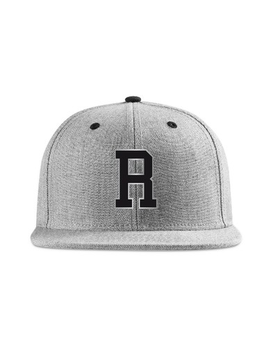 MSTRDS Letter Snapback Cap ABC Cap A-Z Letters 3D Stitch Alphabet Hat Grey - Picture 90 of 98