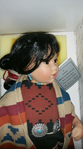 Marlena H Nielson "LITTLE BLOSSOM" Porcelain Doll Native American doll MIB w/Tag - Picture 2 of 9