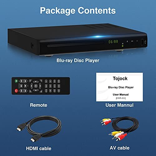 Blu Ray DVD Player, 1080P Home Theater Disc System, Play All DVDs and