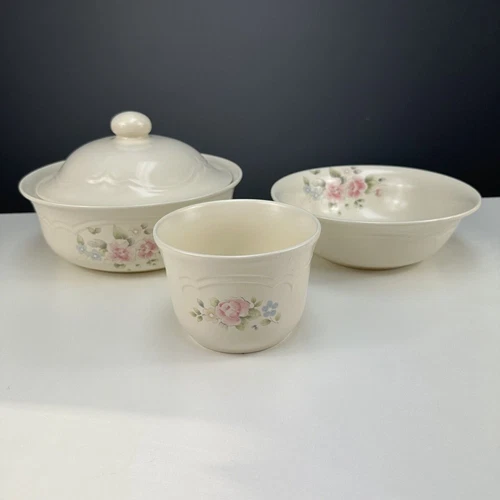 80s PFALTZGRAFF Tea Rose Casserole Condiment & Serving Bowl Dish USA VTG 1980s