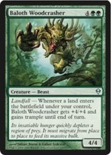Heavy Play, English MTG Foil Baloth Woodcrasher - Foil Zendikar Magic the Gather