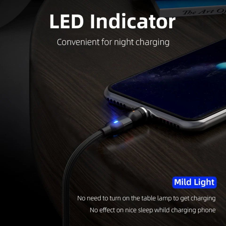 3Pack 3/6Ft Magnetic Type C Cable USB Fast Charger For Samsung Galaxy S8 S9 S10 - Image 3 of 4