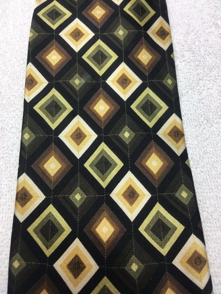 BERGAMO CORBATA HOMBRE VERDE MARRÓN ORO 3,75 X 60 Foto 3 de 4