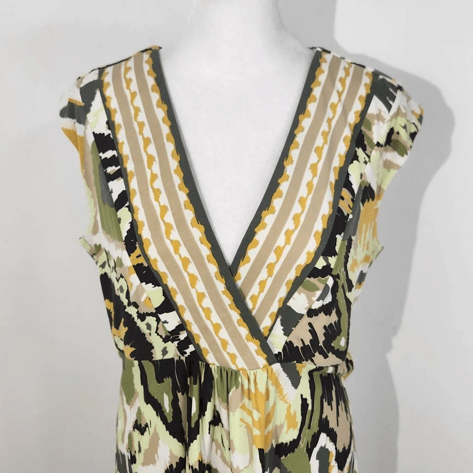 Emma & Michele Green Yellow Sleeveless Sheath Dress Size 12 Green Sheath Dress - Image 3 of 4