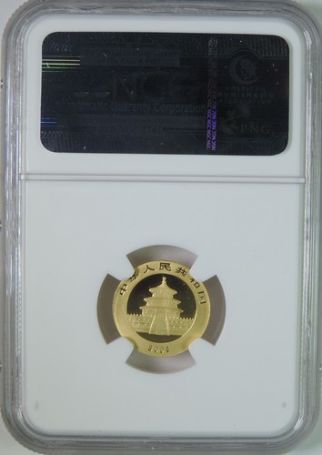 2004 China 1/10 oz .999 Gold Panda 50 Yuan Coin NGC Graded MS70 - Picture 2 of 4