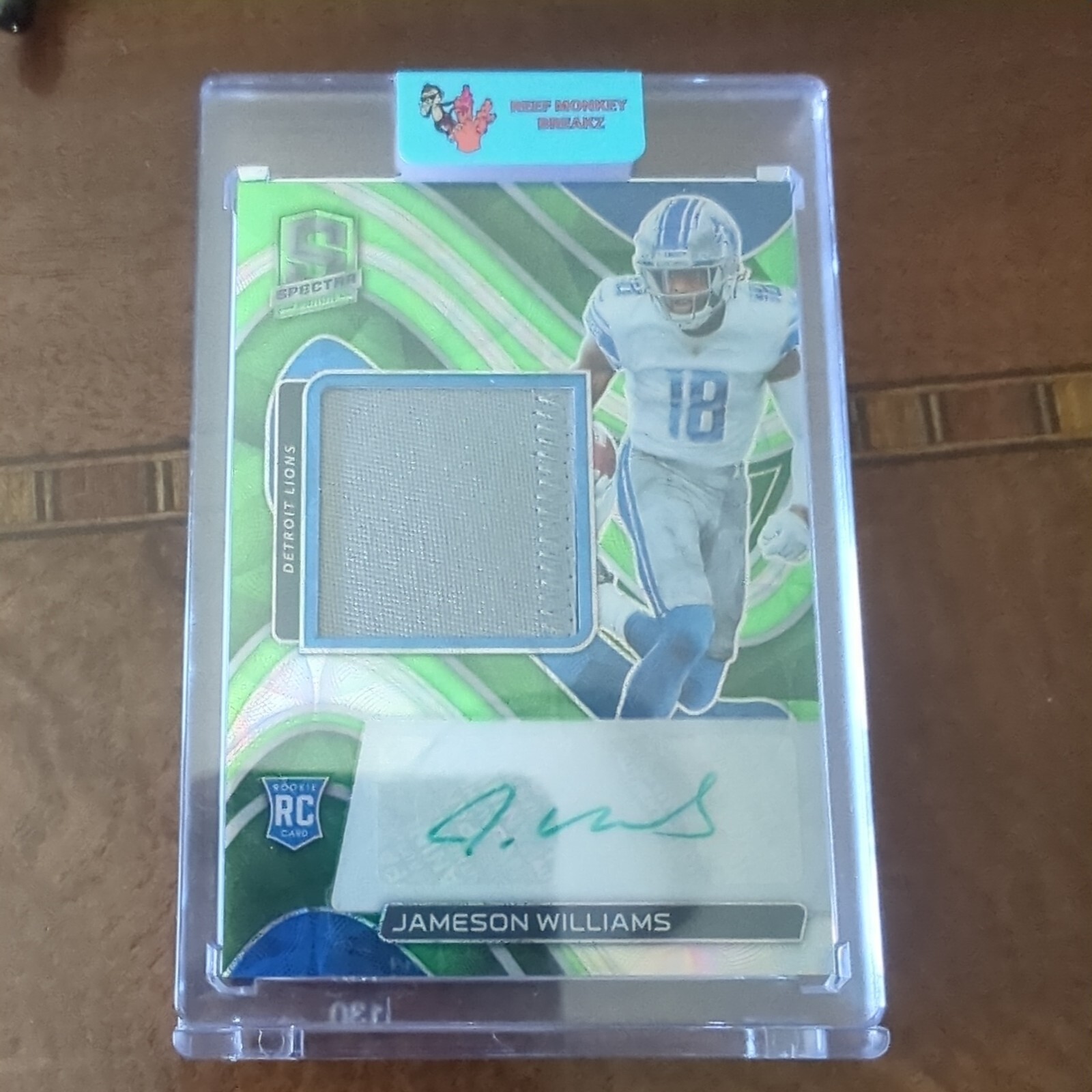 Jameson Williams 2022 Spectra Patch Auto Green Scope  /35 RPA SSP RC