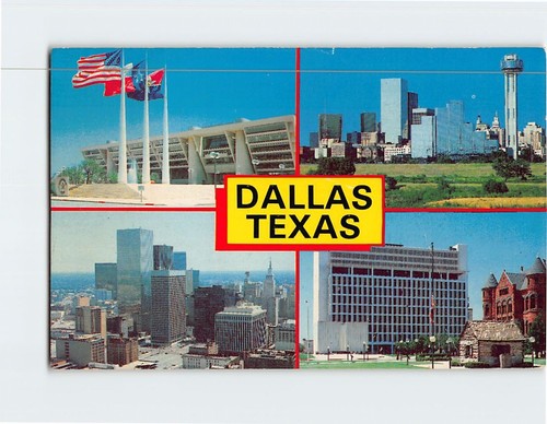 Postkarte Flaggen über Texas Neues Rathaus Dallas Texas USA